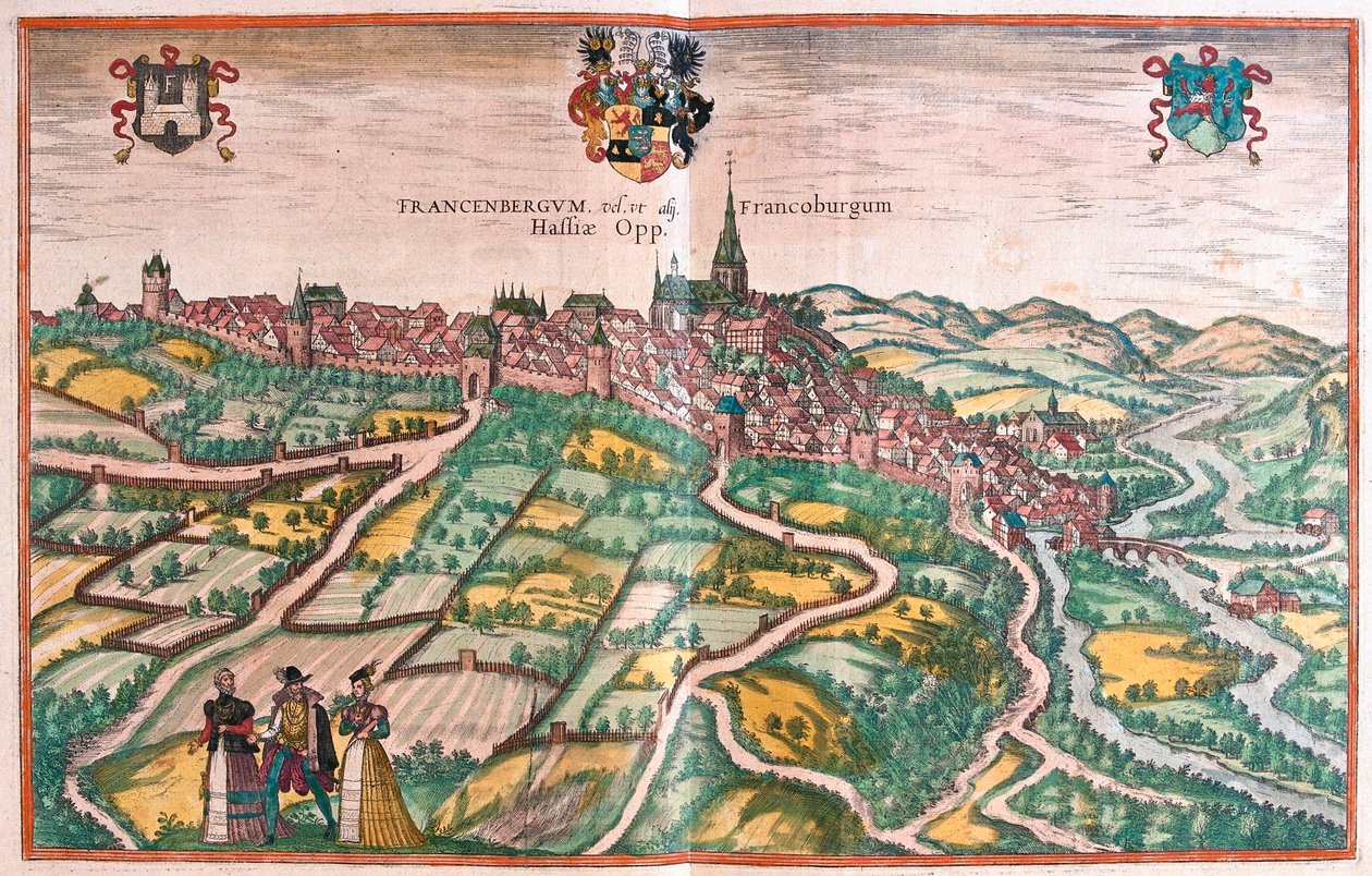 Frankenberg, Nederland (gravure) door Franz Hogenberg