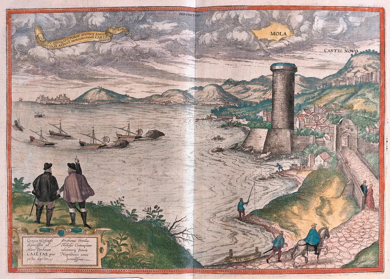 Gaeta of Gaete, Italië (gravure) door Franz Hogenberg