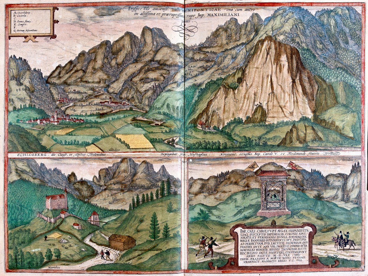 Inn Valley en Schlossberg, Duitsland door Franz Hogenberg