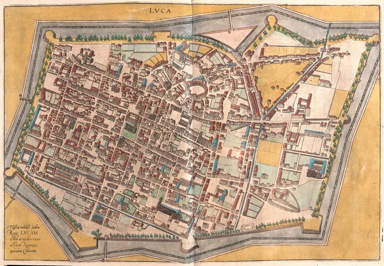 Lucca, Italië (gravure) door Franz Hogenberg