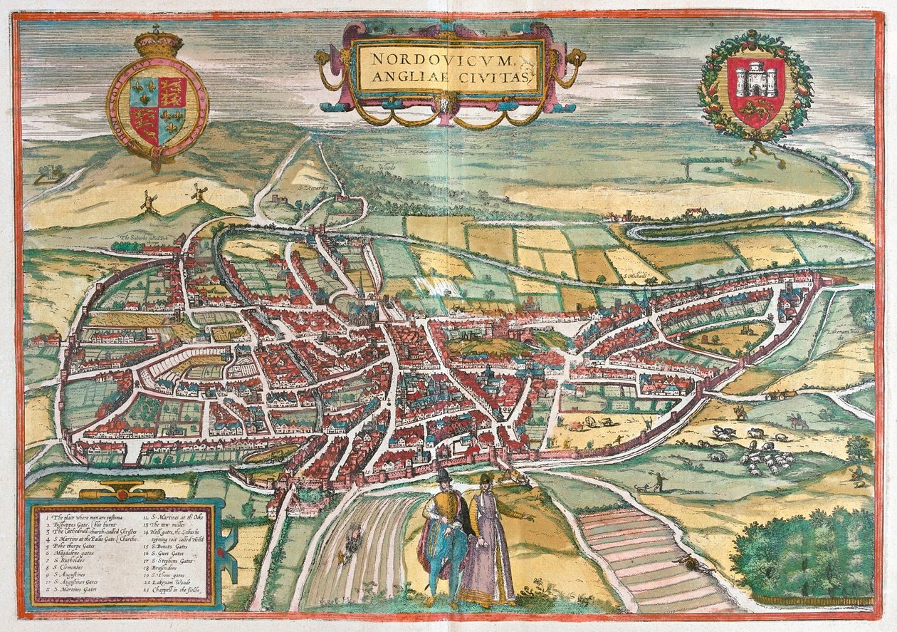 Norwich - Groot-Brittannië door Franz Hogenberg