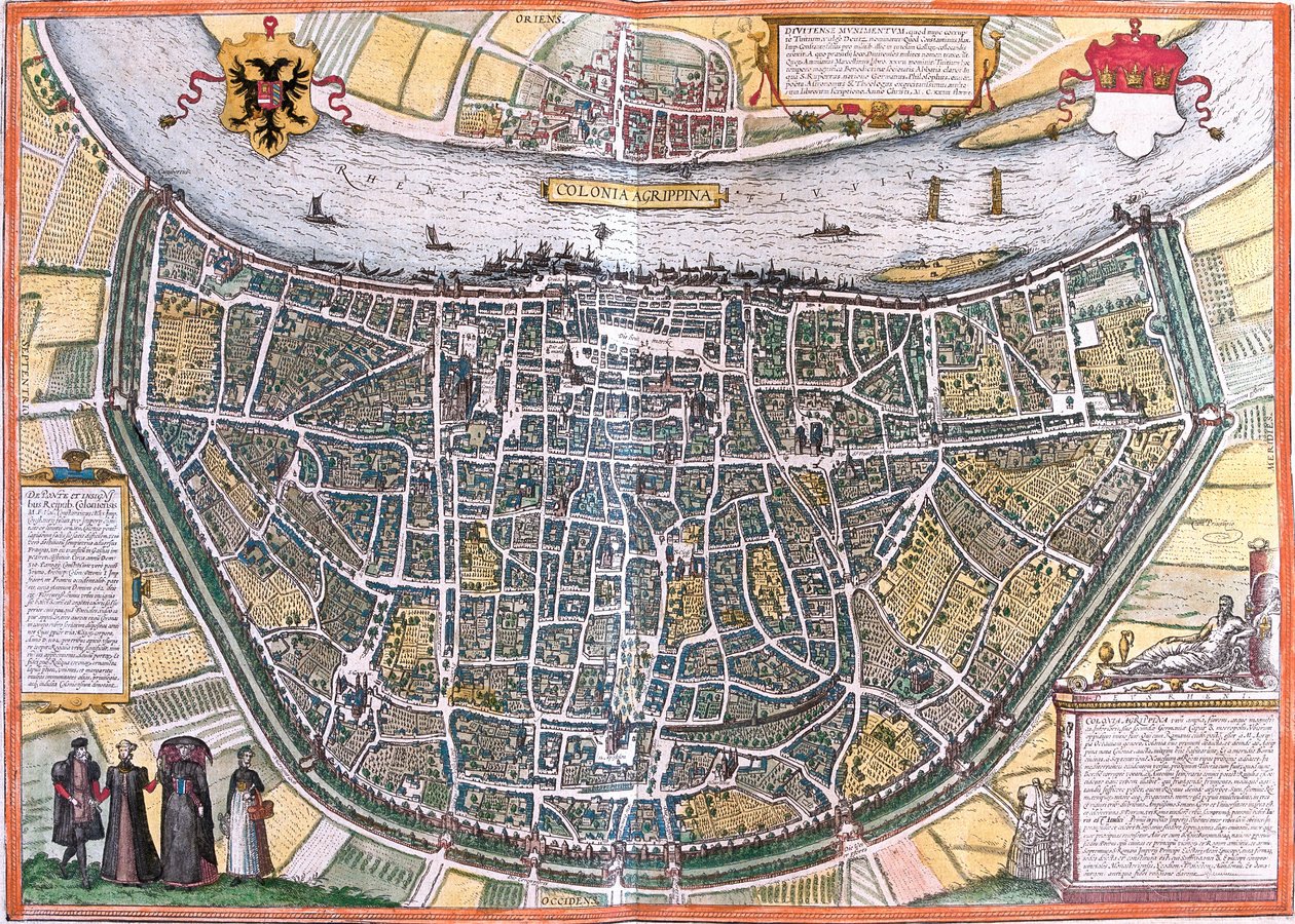 Plan van Keulen (Colonia Agrippa), Duitsland door Franz Hogenberg