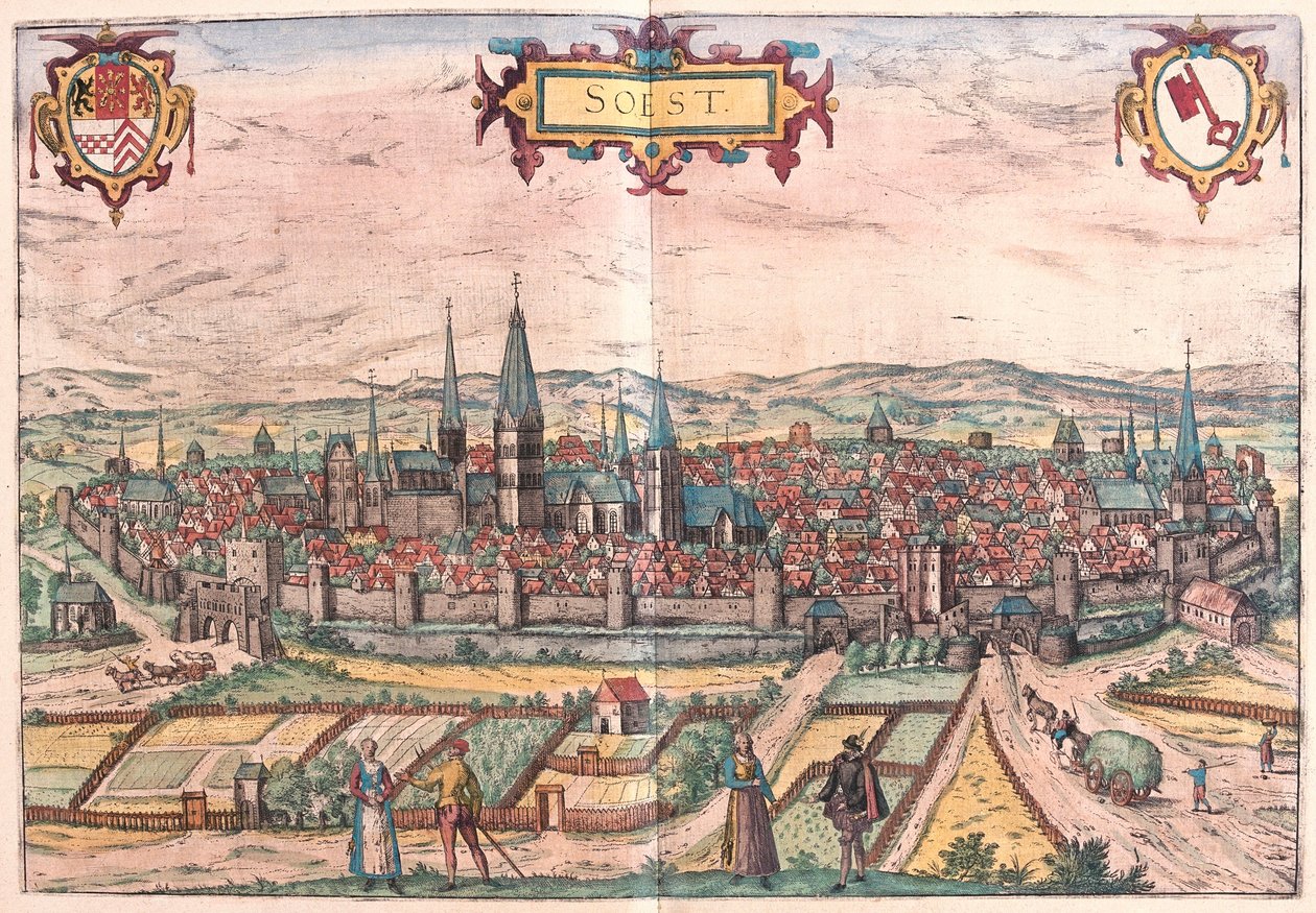 Soest, Duitsland (gravure) door Franz Hogenberg