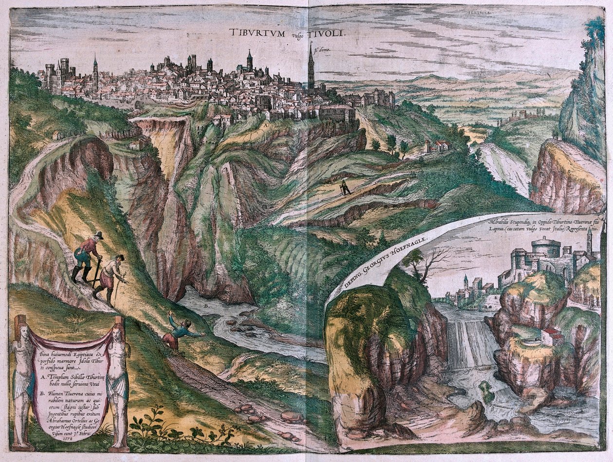 Tivoli, Italië (gravure) door Franz Hogenberg