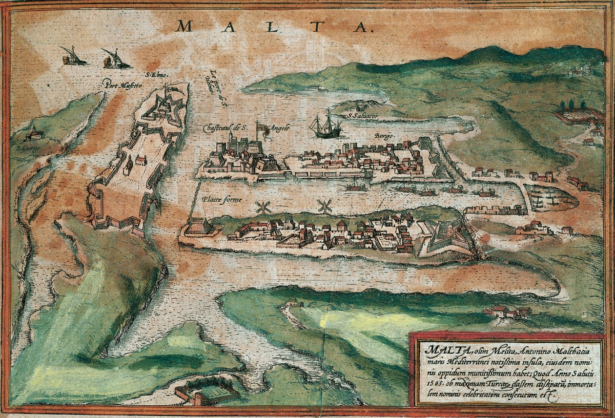 Uitzicht op Malta door Franz Hogenberg