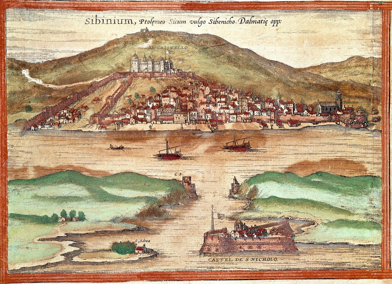 Uitzicht op Sibenik door Franz Hogenberg
