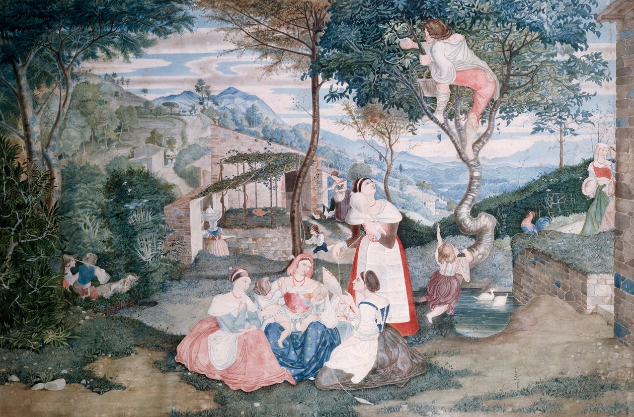 Duits: Italienisches Landleben Italiaans plattelandsleven door Franz Horny