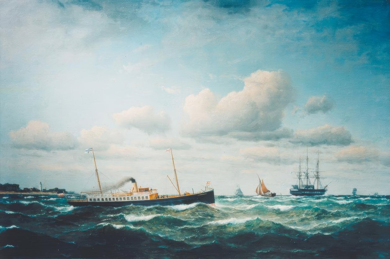 Poststoomboot Stephan op de Oostzee door Franz Hünten