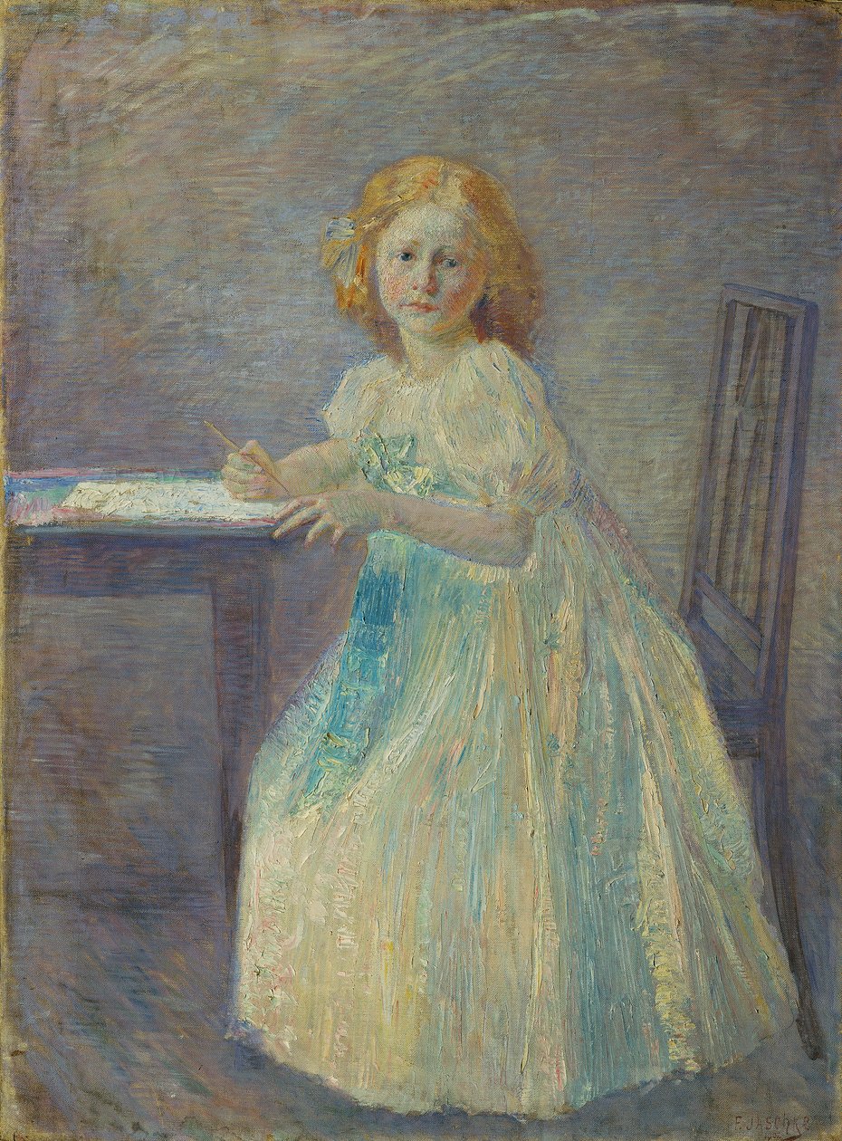 Meisje in witte jurk door Franz Jaschke