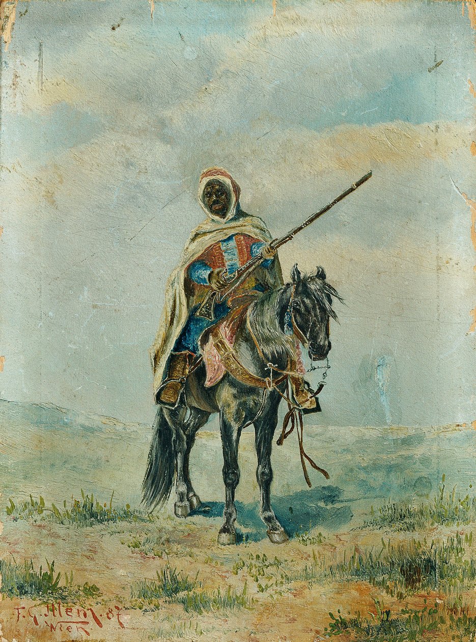 Bedoeïen te paard door Franz Josef Georg Illem