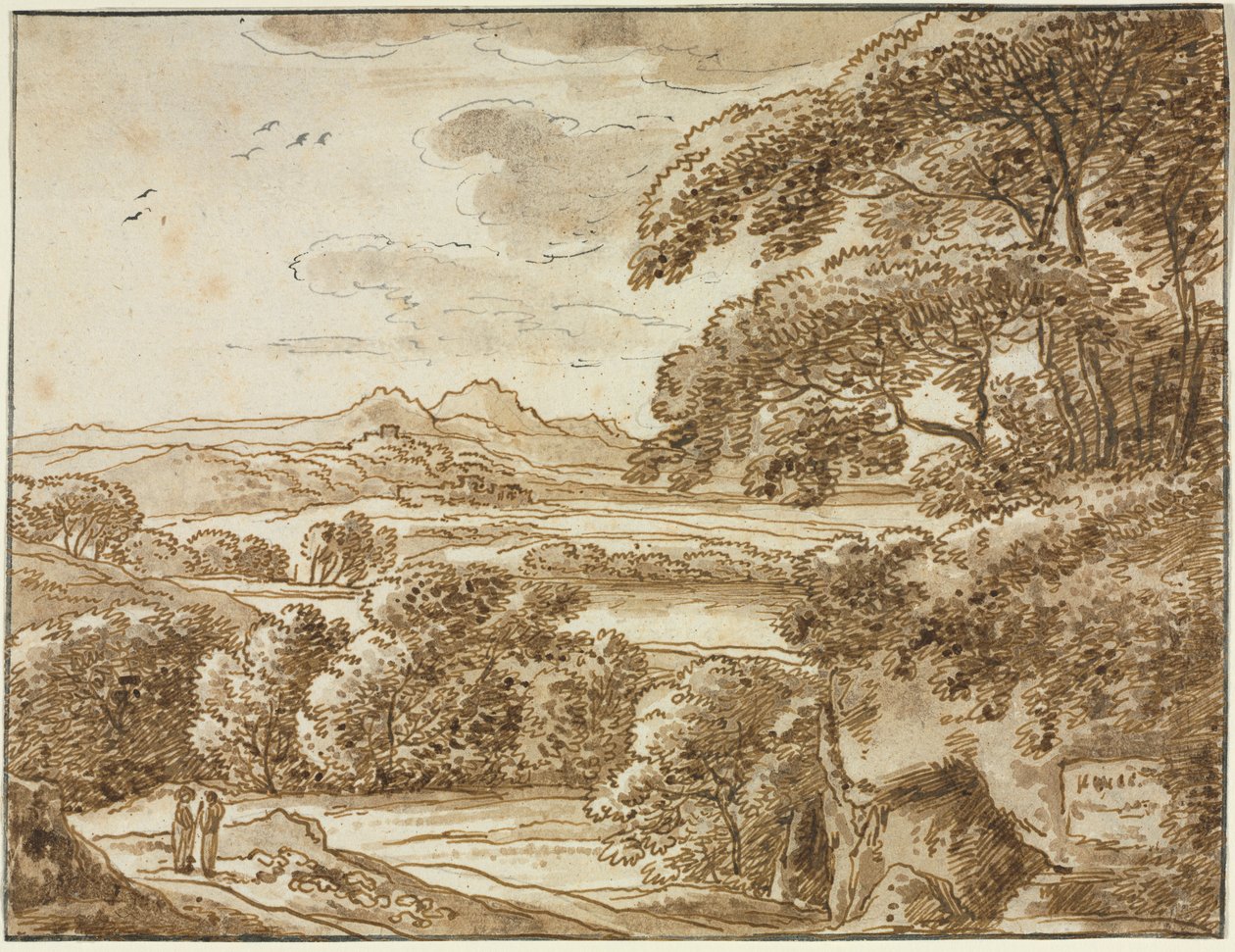 Landschap, c1780 door Franz Kobell