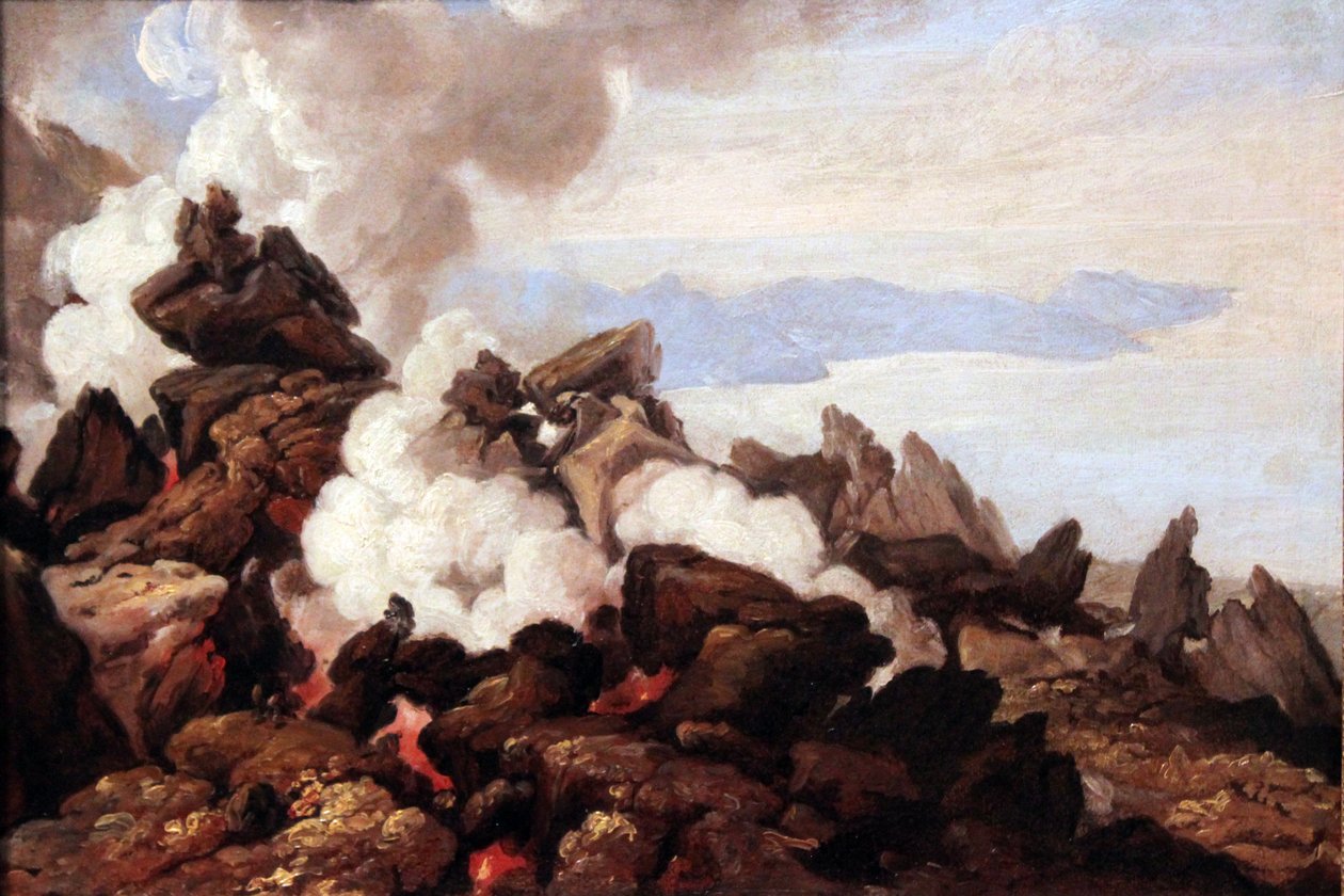 De krater van de Vesuvius door Franz Ludwig Catel