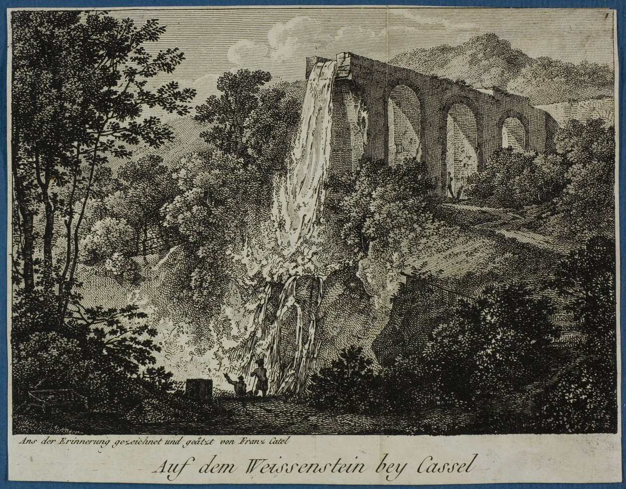 Zicht op de Weissenstein bij Kassel door Franz Ludwig Catel