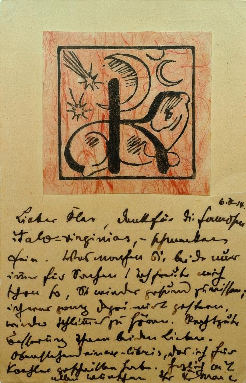 Exlibris Bernhard Koehler door Franz Marc