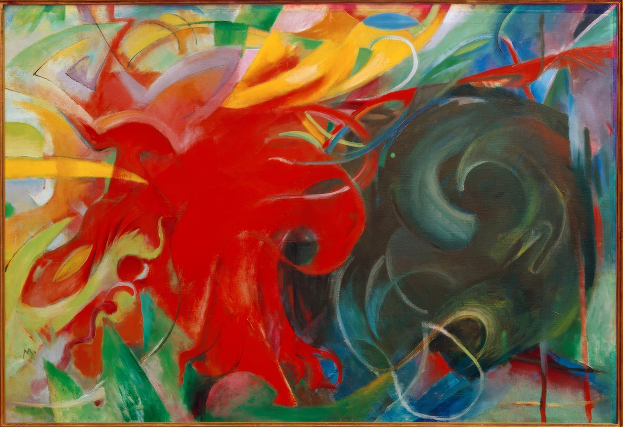 Strijdende vormen (Abstracte vormen I) door Franz Marc