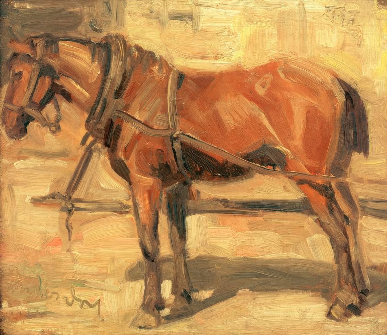 Kleine paardenstudie door Franz Marc