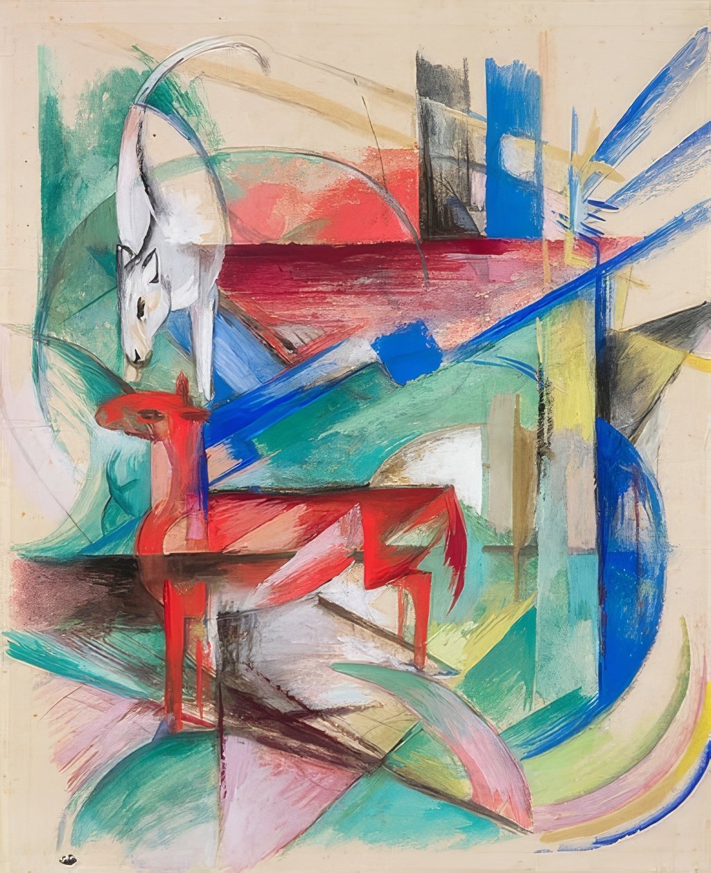 Landschap met dieren door Franz Marc
