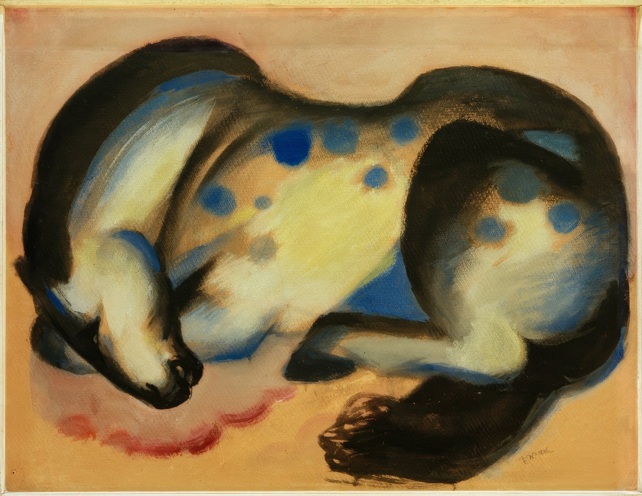 Liggend paard door Franz Marc