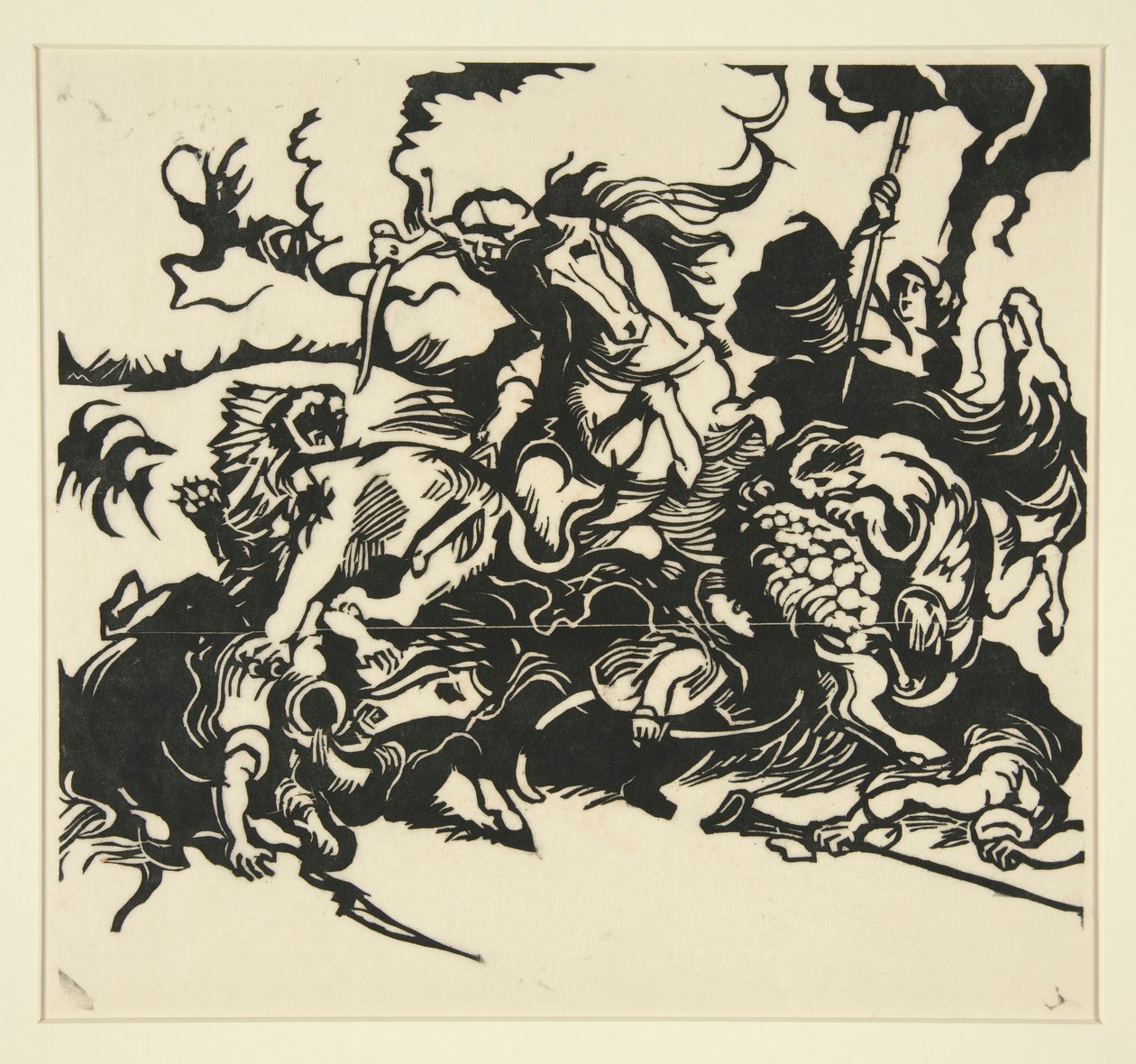 Leeuwenjacht door Franz Marc