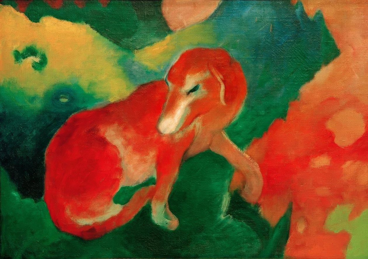 Rode hond door Franz Marc