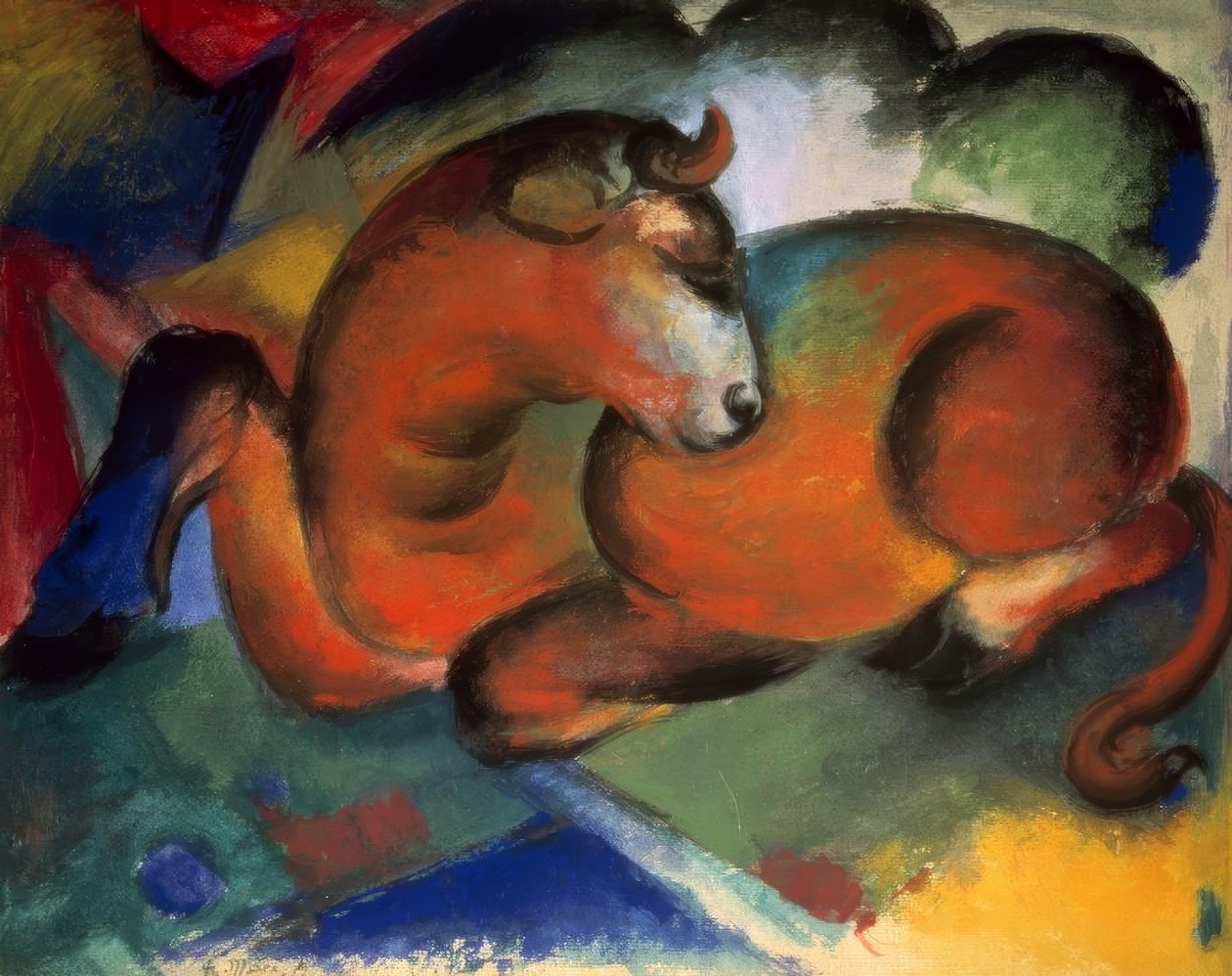 Rode Stier door Franz Marc