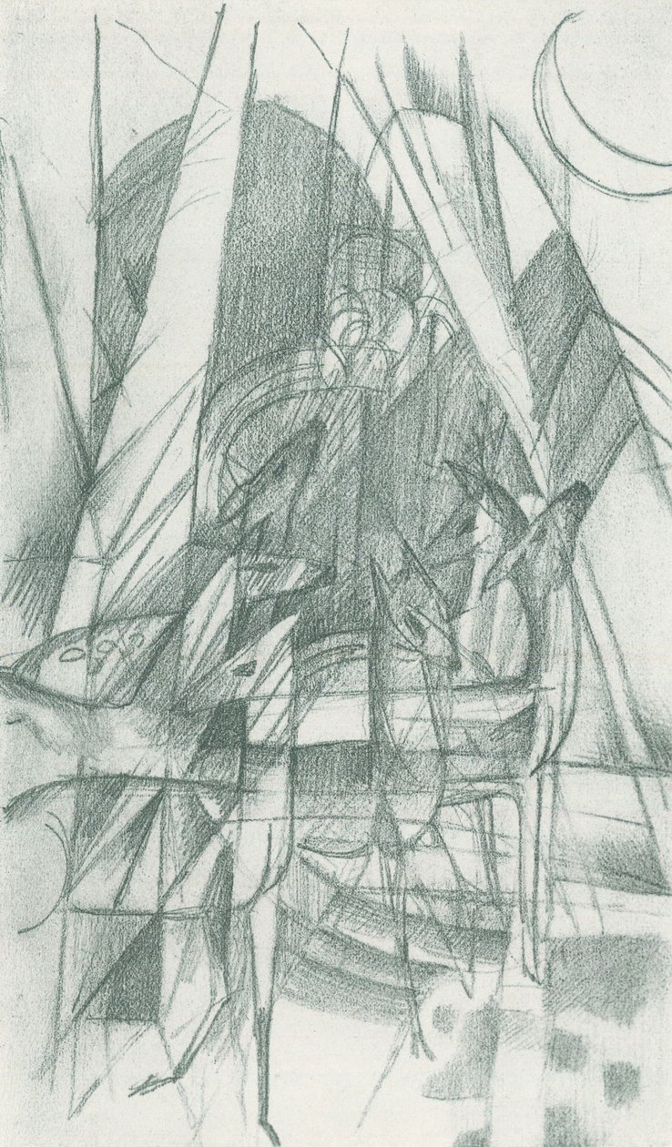 Rotwild door Franz Marc
