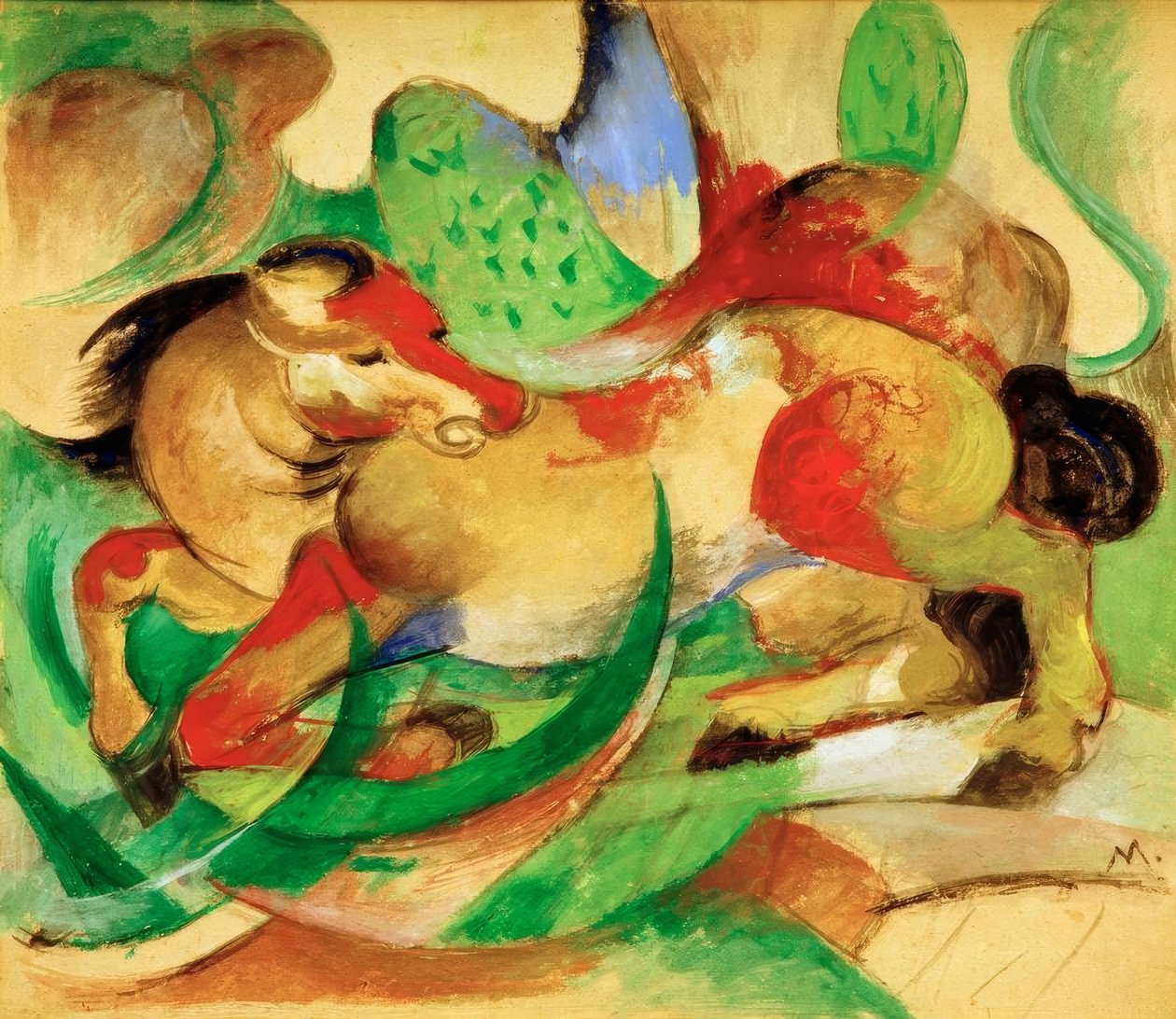 Springend paard door Franz Marc