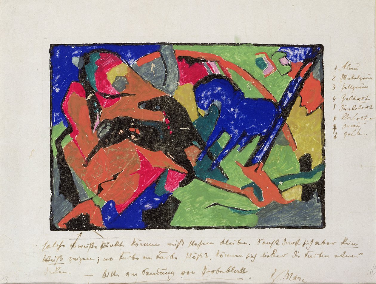 Twee Paarden, 1911-12 door Franz Marc