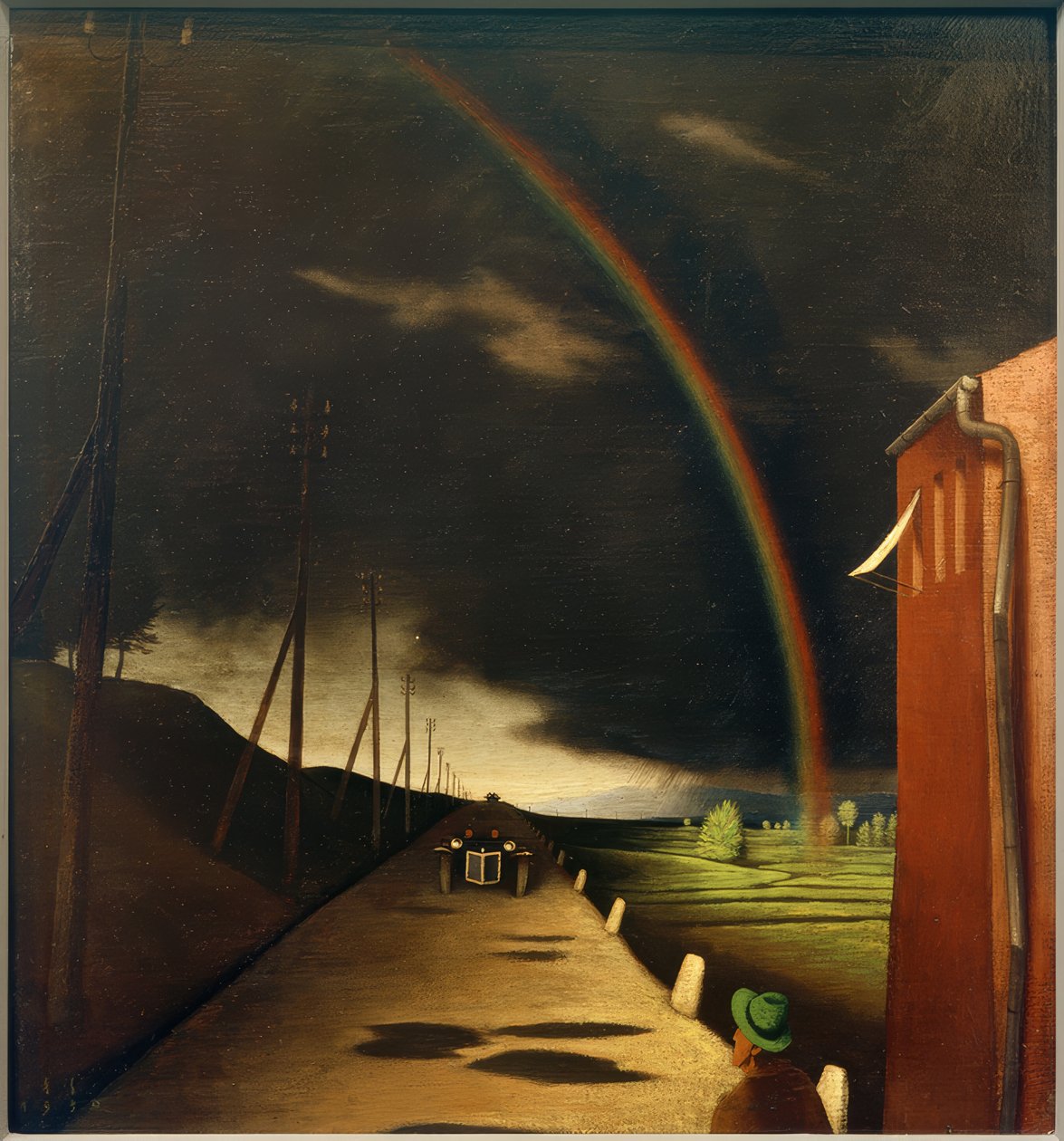 Landschap met regenboog door Franz Sedlacek