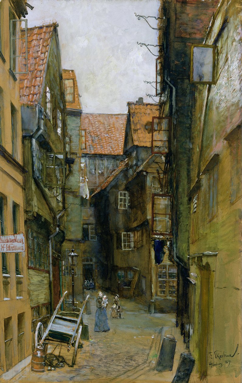 De Matthiasstrasse in Hamburg, 1891 door Franz Skarbina