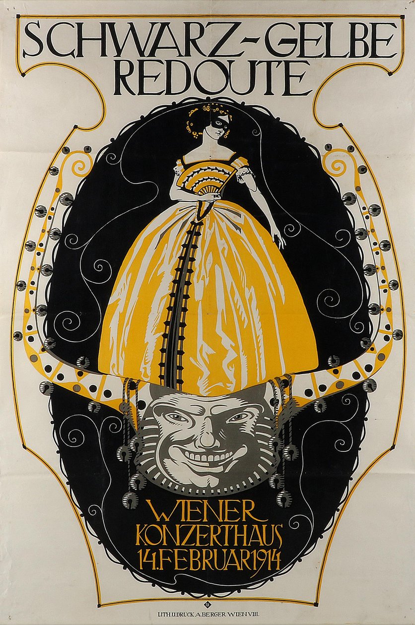 Schwarz-Gelbe Redoute Wiener Konzerthaus, 1914 door Franz Wacik