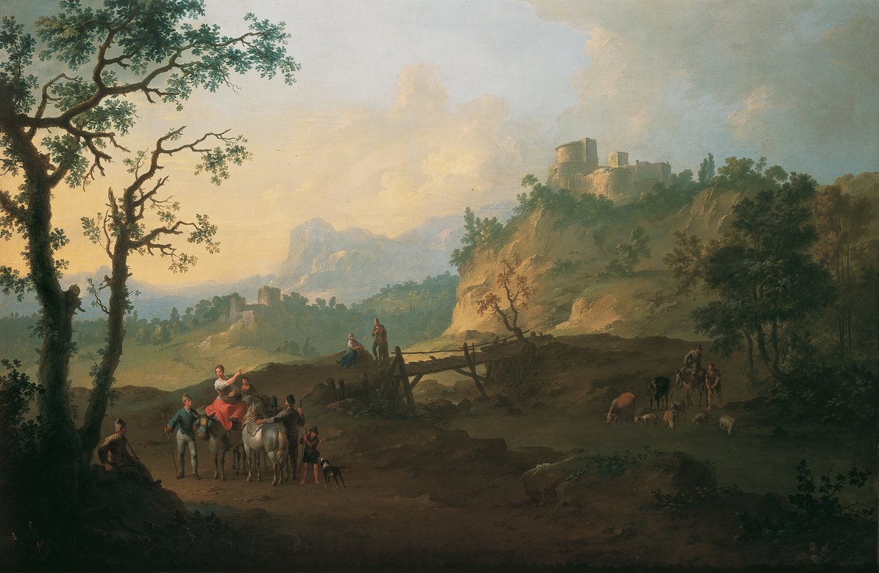 Italiaans landschap door Franz de Paula Ferg