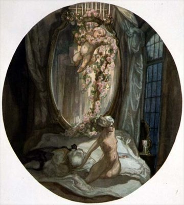 Vrouw op een bed door Franz von Bayros (1866 1924)