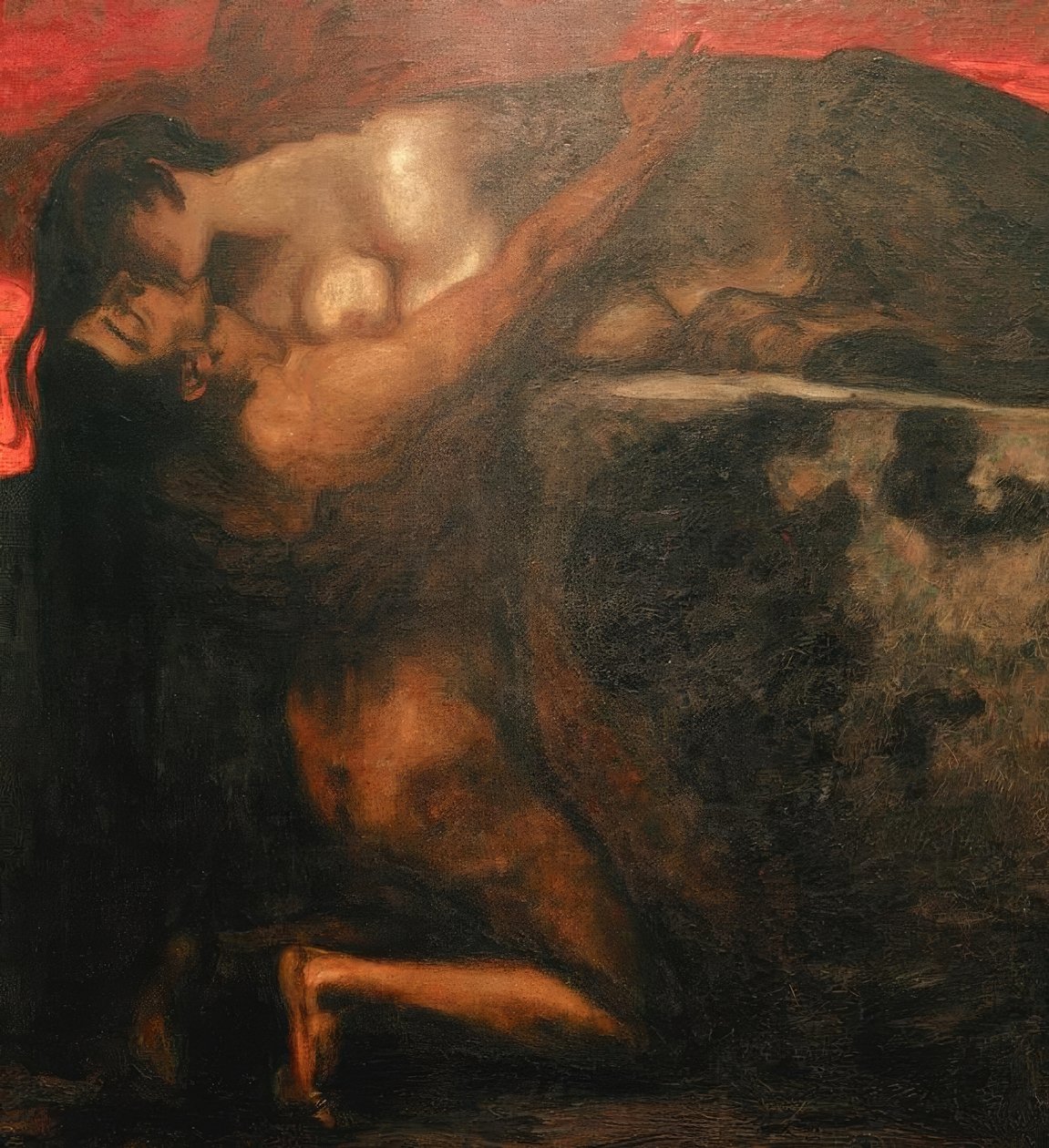De kus van de sfinx door Franz von Stuck