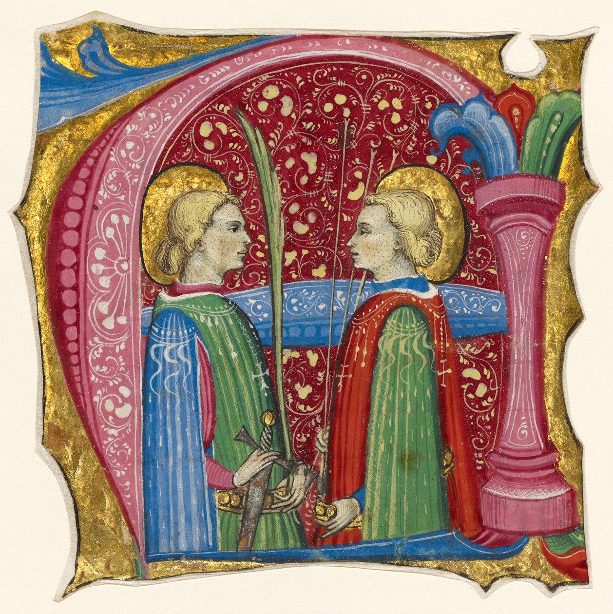 Begin A: de heiligen Maurits en Theofredus door Frate Nebridio