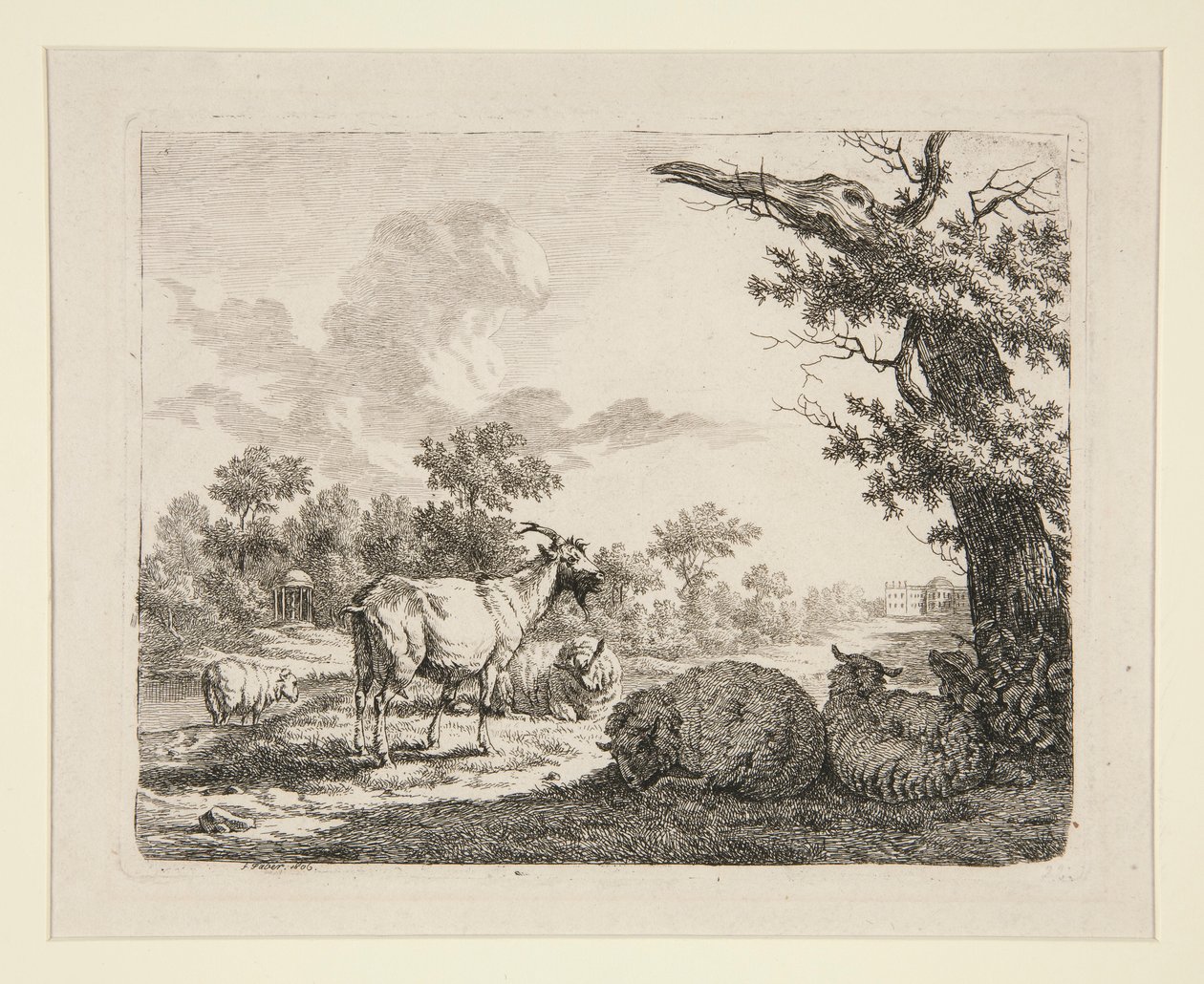 Schapen in een weide door Frédéric Théodore Faber