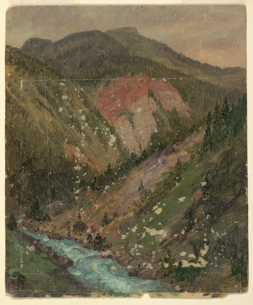 Alpenlandschap (Beieren of Zwitserland) door Frederic Edwin Church