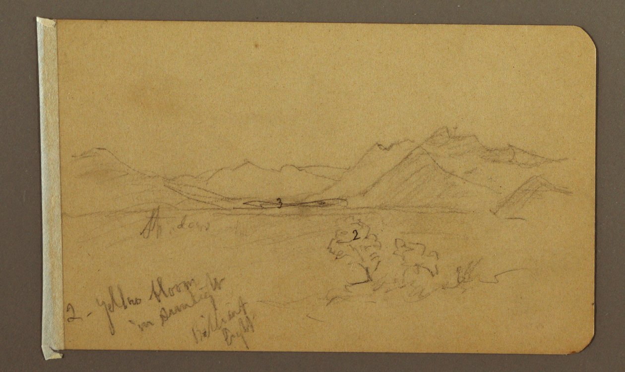 Tekening, Vallei, Bergen, mogelijk 1893 door Frederic Edwin Church