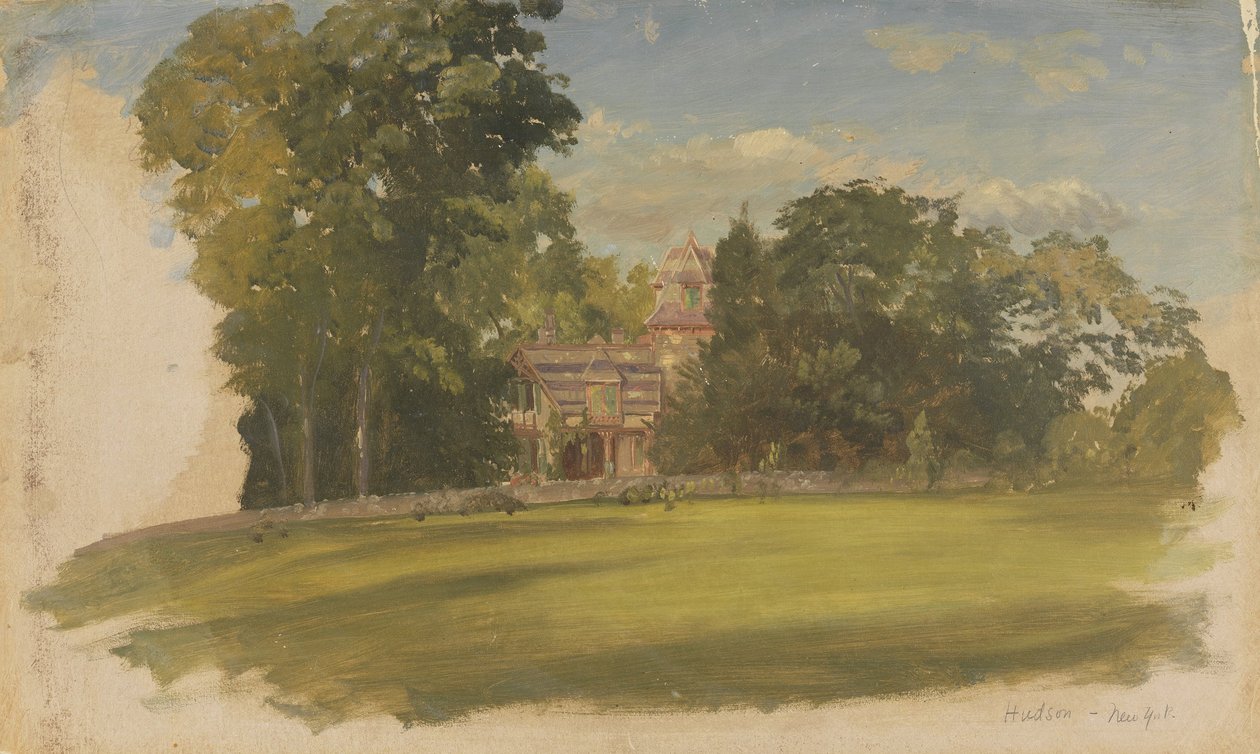 Huis in Hudson, New York door Frederic Edwin Church