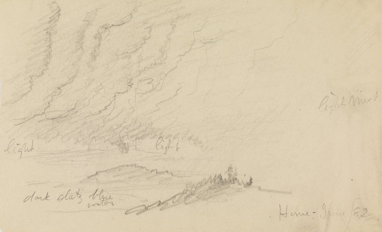Mist over Rivier en Heuvels door Frederic Edwin Church