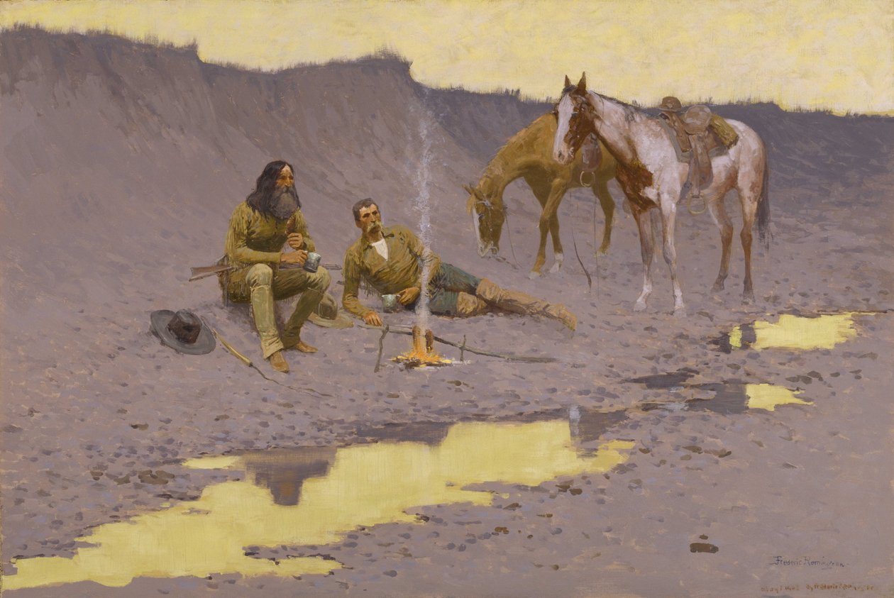 Een Nieuw Jaar op de Cimarron door Frederic Remington