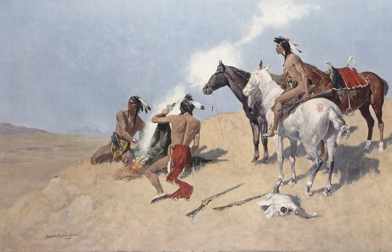 Het Rooksignaal, pub.c.1920 door Frederic Remington