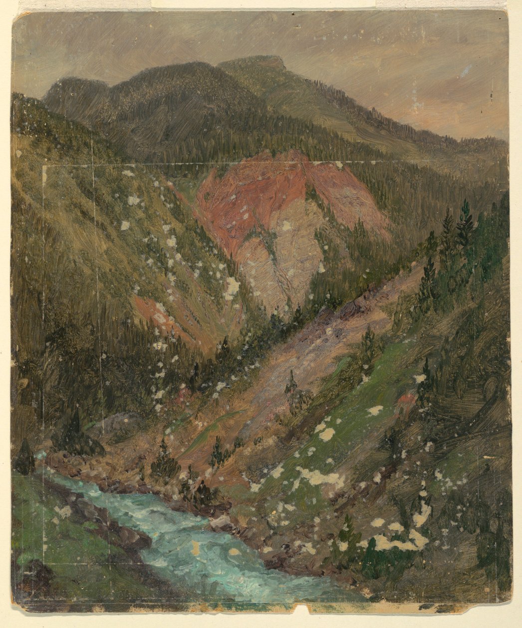 Alpenlandschap (Beieren of Zwitserland) door Frederic Edwin Church
