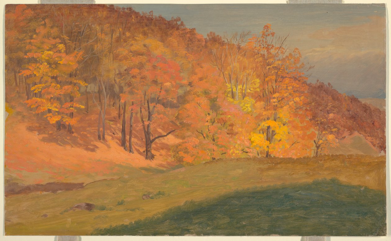 Tekening, Herfstbos, ca. 1870 door Frederic Edwin Church