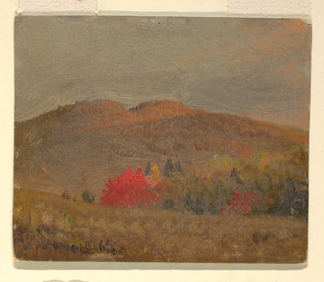 Tekening, Herfstlandschap (Vermont), 1865-70 door Frederic Edwin Church