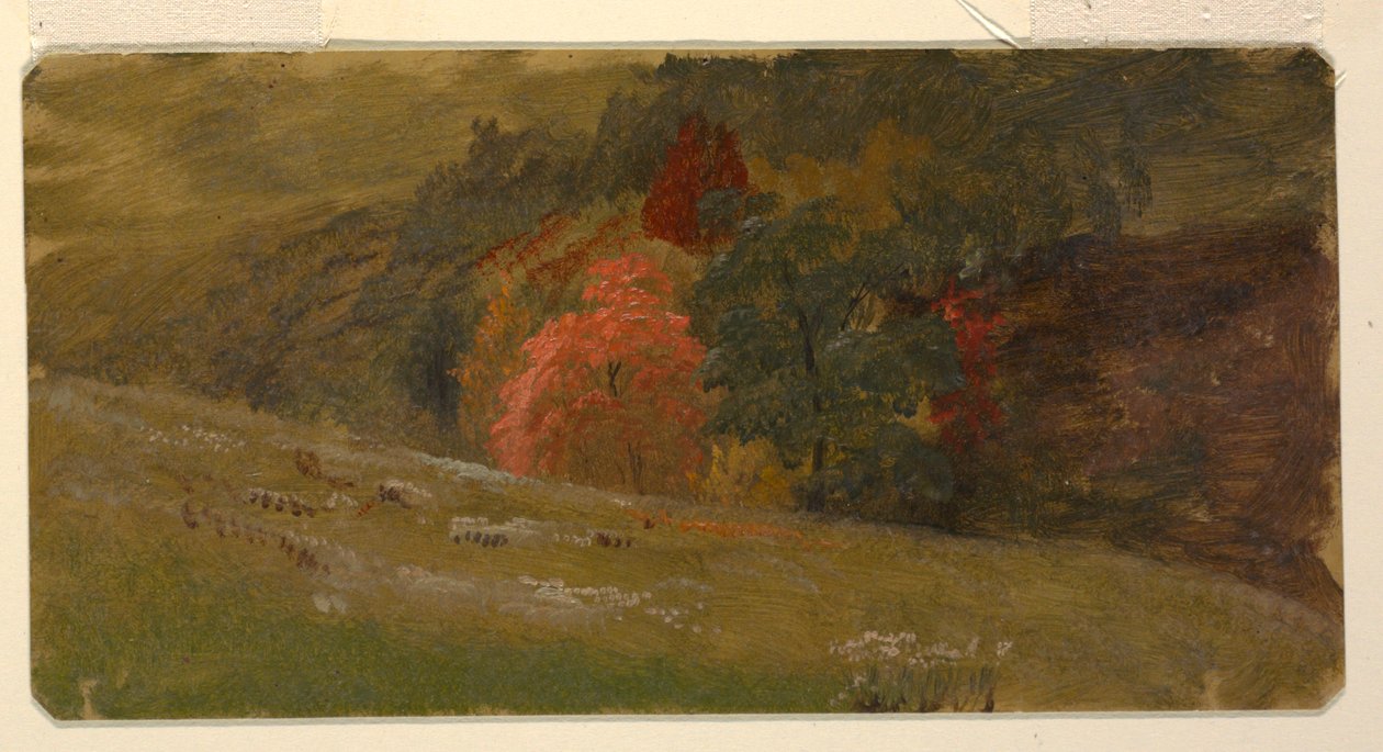 Tekening, Herfstlandschap, ca. 1865 door Frederic Edwin Church