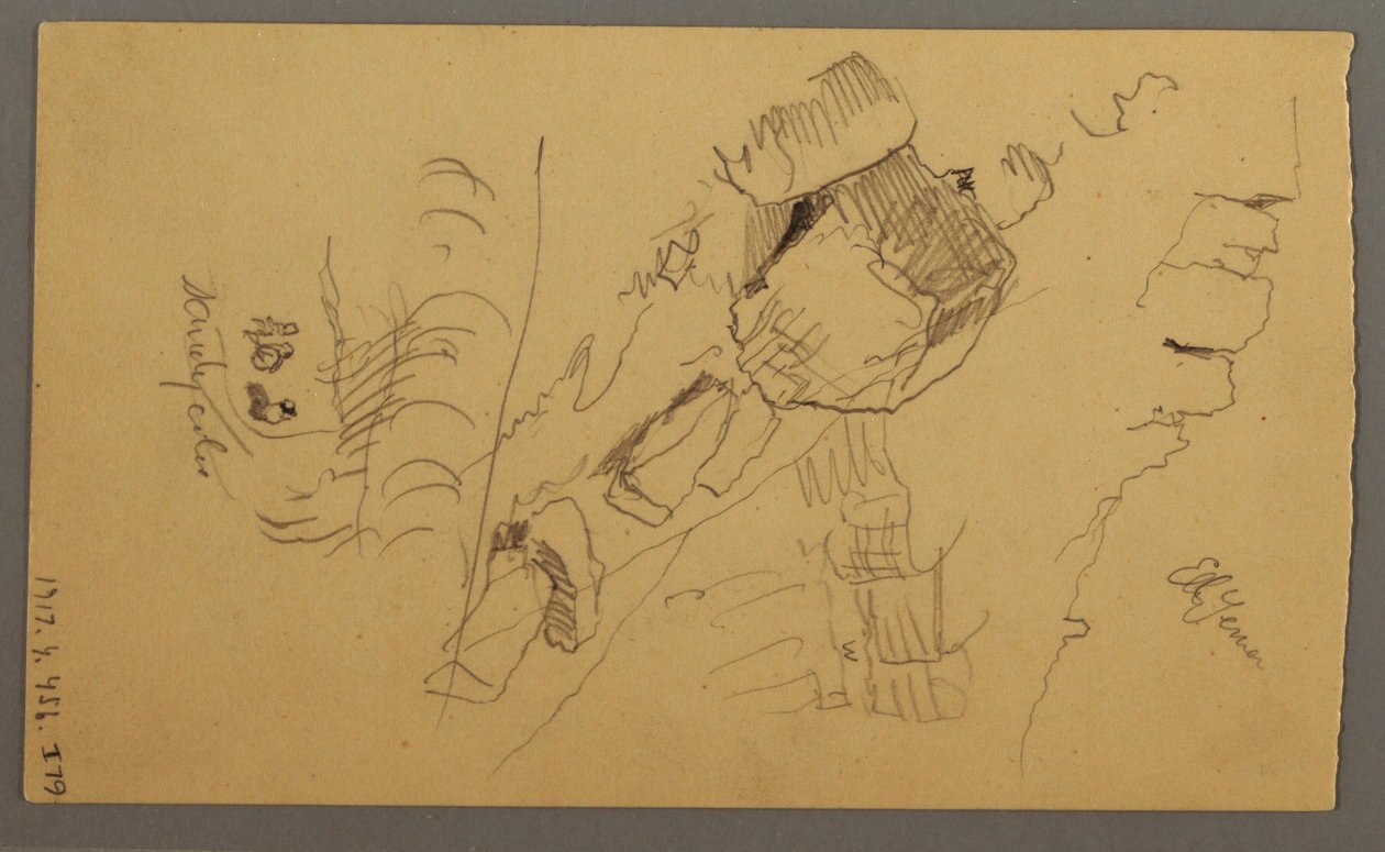 Tekening, keien, februari mogelijk 1868 door Frederic Edwin Church