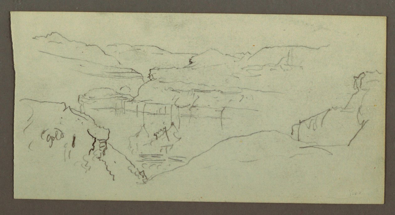 Tekening, Canyon, mogelijk 1868 door Frederic Edwin Church