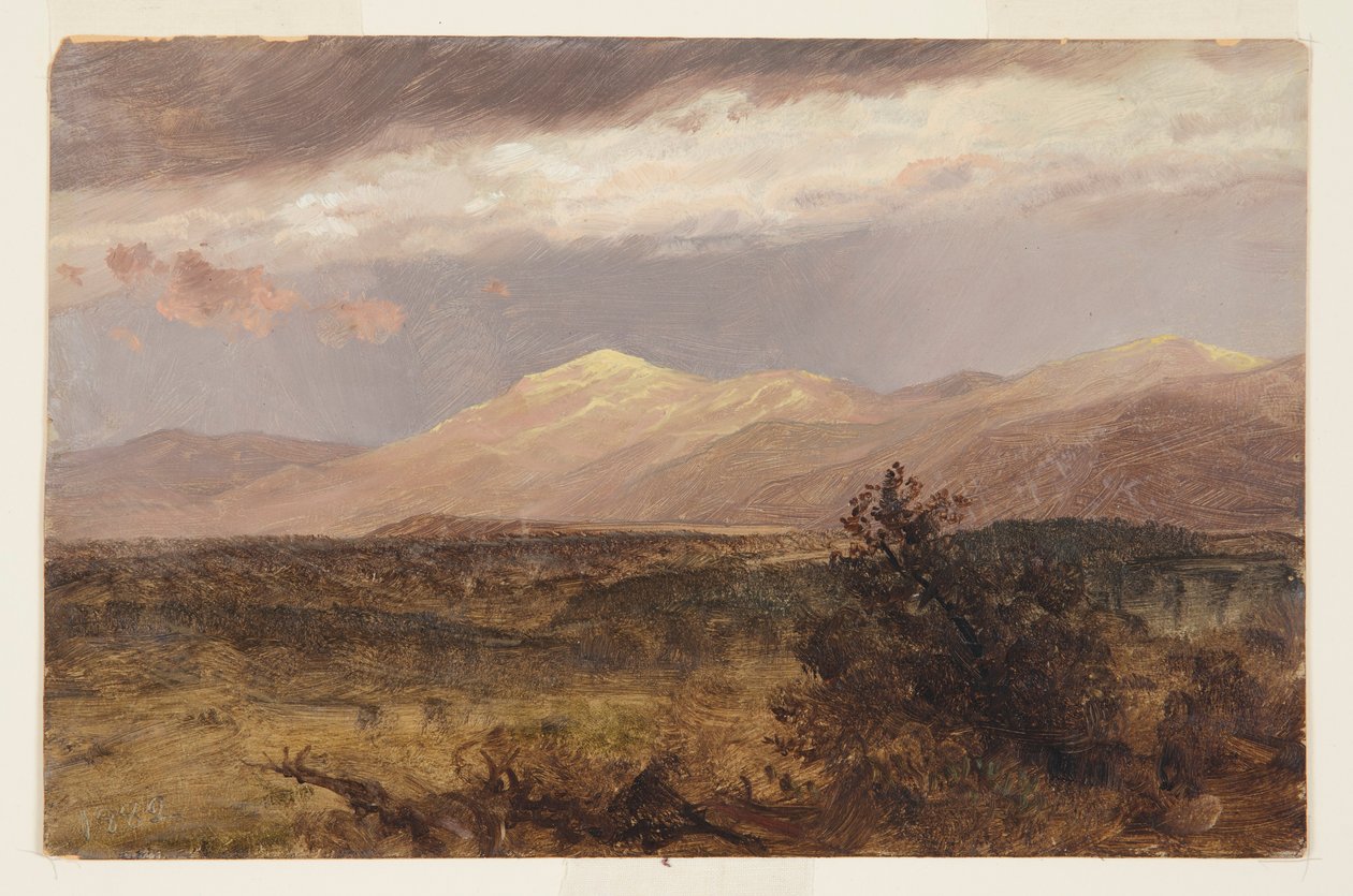 Tekening, Catskills bij zonsondergang, 1882 door Frederic Edwin Church