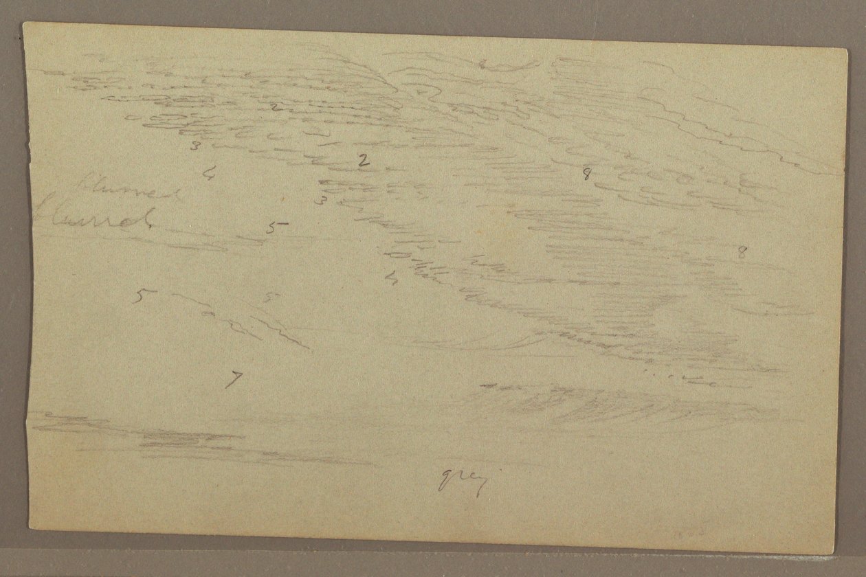 Tekening, Wolkenstudie, jaren 1860 door Frederic Edwin Church